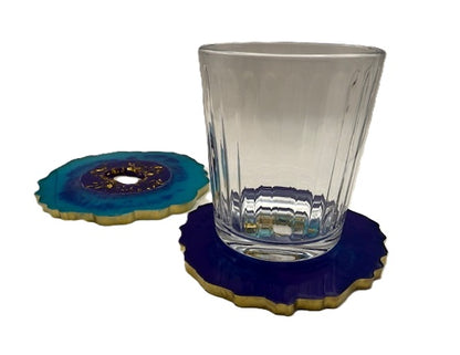 Midnight Tides Geode Coasters - Set of 2