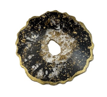 Midnight Ember Geode Coaster Set - Set of 2