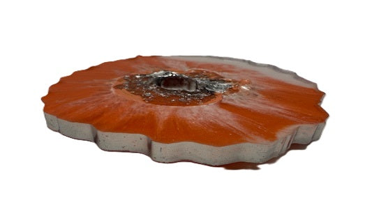 Coral Flame Geode Coaster Set - Set of 2