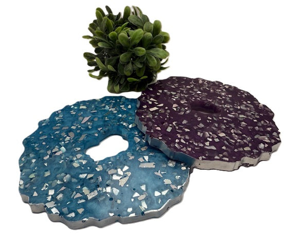 Twilight & Tide Geode Coaster Set - Set of 2