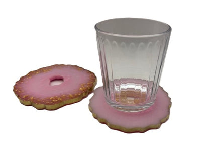 Blush Petal Geode Coaster Set - Set of 2