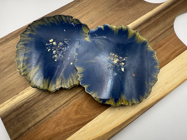 Midnight Bloom Geode Coaster Set - Set of 2
