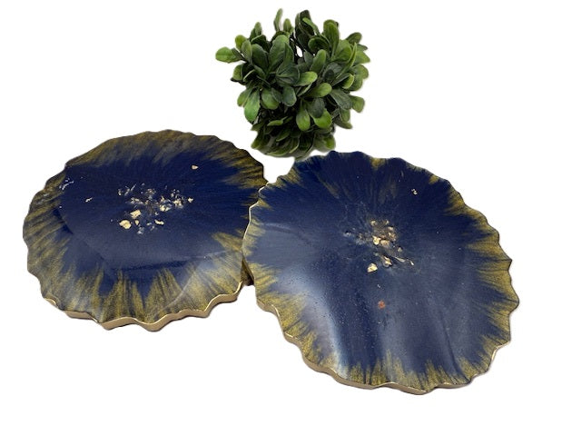 Midnight Bloom Geode Coaster Set - Set of 2