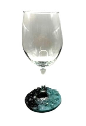 Ocean Shadow Resin Bottom Wine Glass - Standard Base