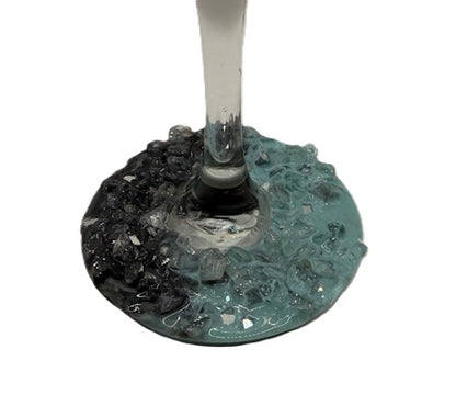 Ocean Shadow Resin Bottom Wine Glass - Standard Base