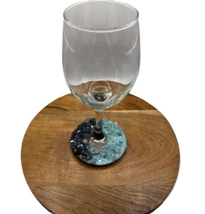 Ocean Shadow Resin Bottom Wine Glass - Standard Base