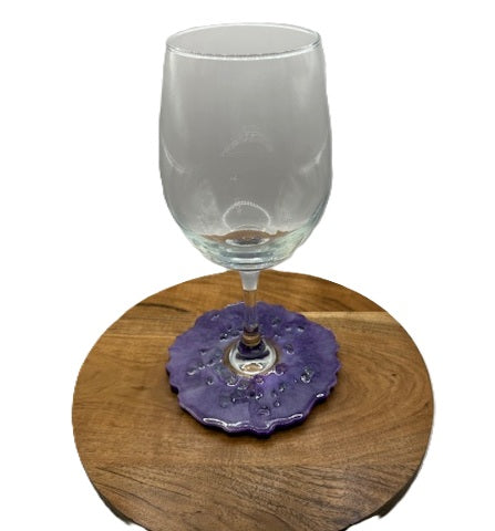 Royal Orchid Resin Bottom Wine Glass - Oversized Base