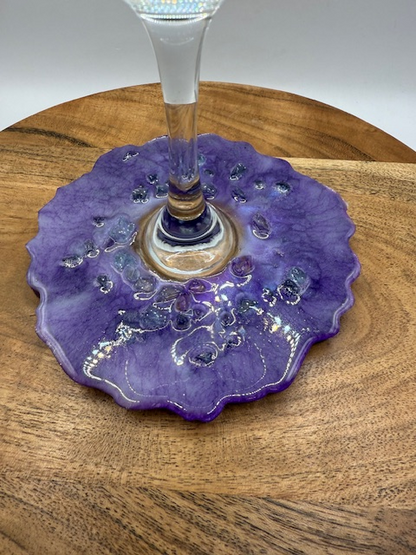 Royal Orchid Resin Bottom Wine Glass - Oversized Base