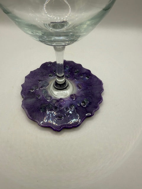 Royal Orchid Resin Bottom Wine Glass - Oversized Base