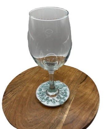 Sea Glass Shoreline Resin Bottom Wine Glass - Standard Base