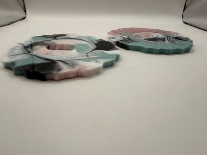 Pastel Drift Resin Coaster Set - Set of Two