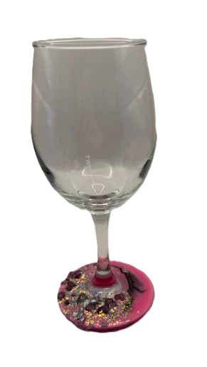 Pink Geode Spark Wine Glass - Oversized Base