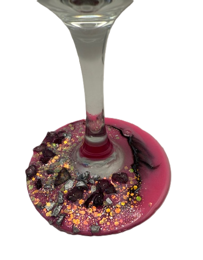 Pink Geode Spark Wine Glass - Oversized Base