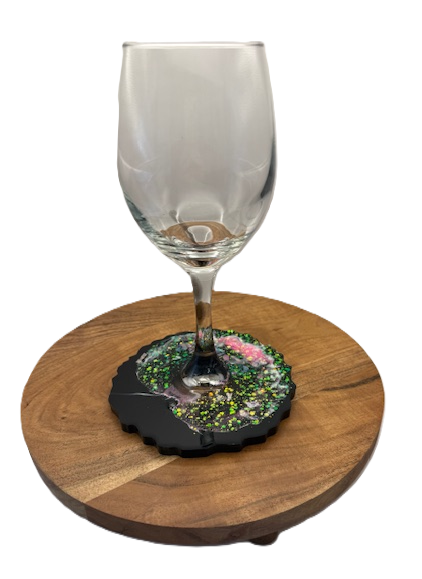 Pink Geode Spark Wine Glass - Standard Base