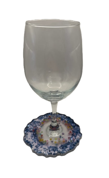 Confetti Tide Wine Glass - Oversized Base