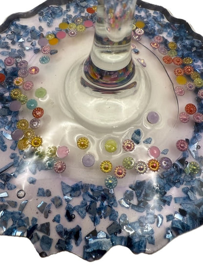 Confetti Tide Wine Glass - Oversized Base