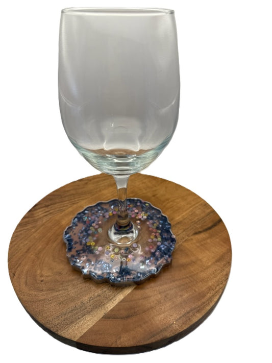 Confetti Tide Wine Glass - Oversized Base